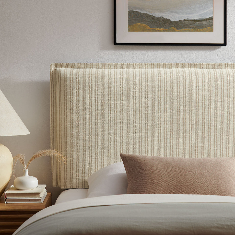 Camille Striped Linen Blend Twin Size Headboard by Modway