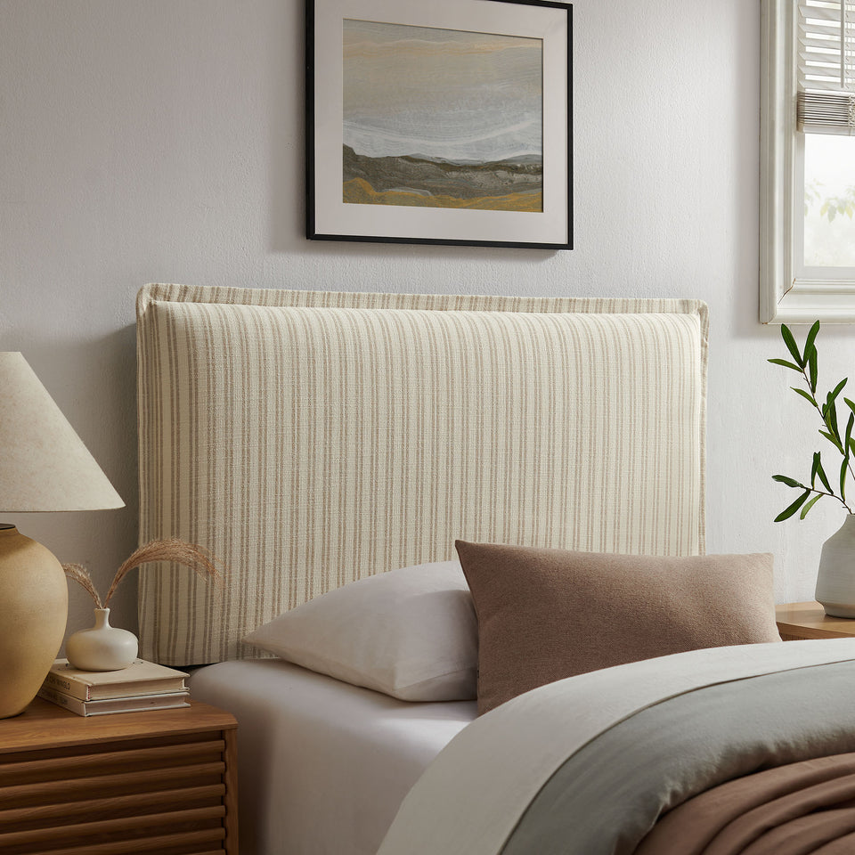 Camille Striped Linen Blend Twin Size Headboard by Modway