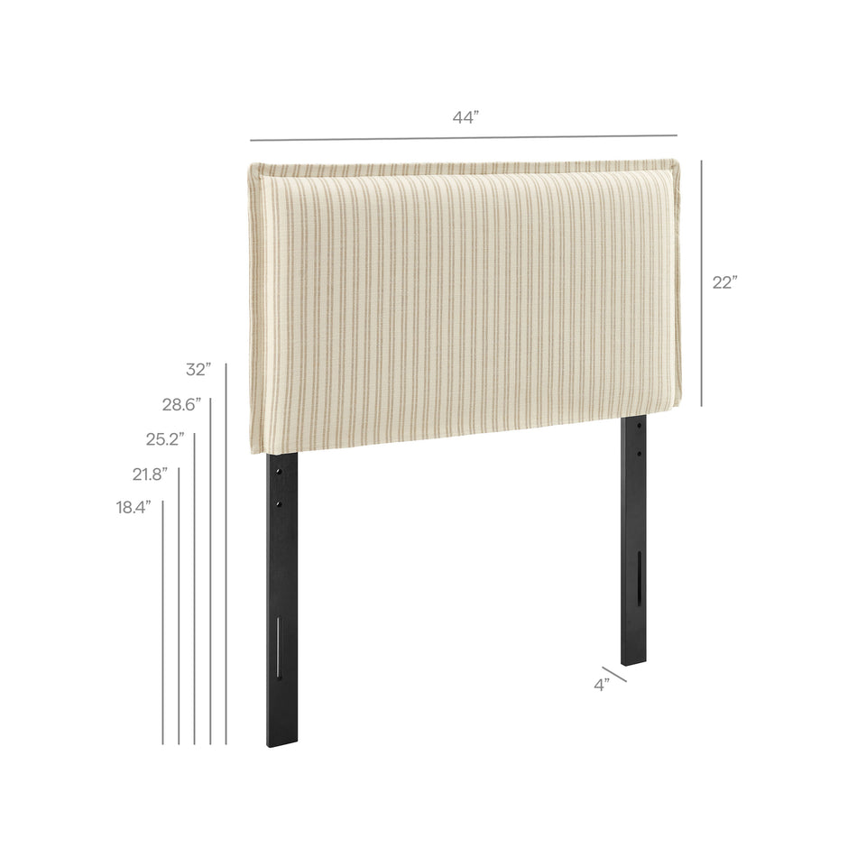 Camille Striped Linen Blend Twin Size Headboard by Modway