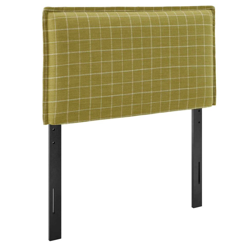 Camille Checkered Linen Blend Twin Size Headboard by Modway
