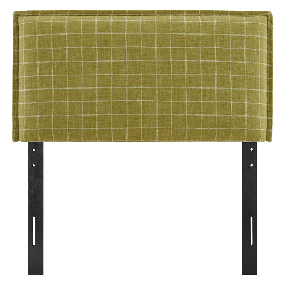 Camille Checkered Linen Blend Twin Size Headboard by Modway