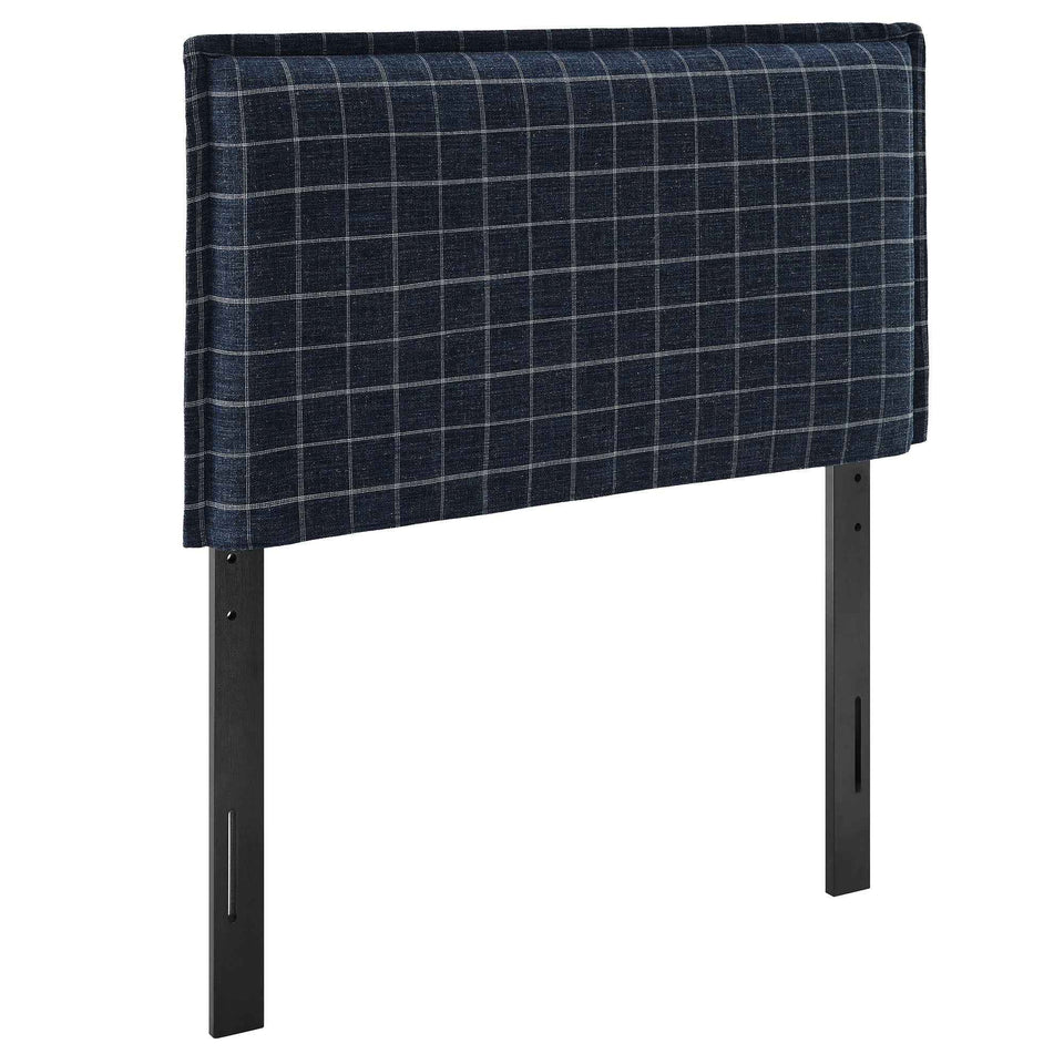Camille Checkered Linen Blend Twin Size Headboard by Modway