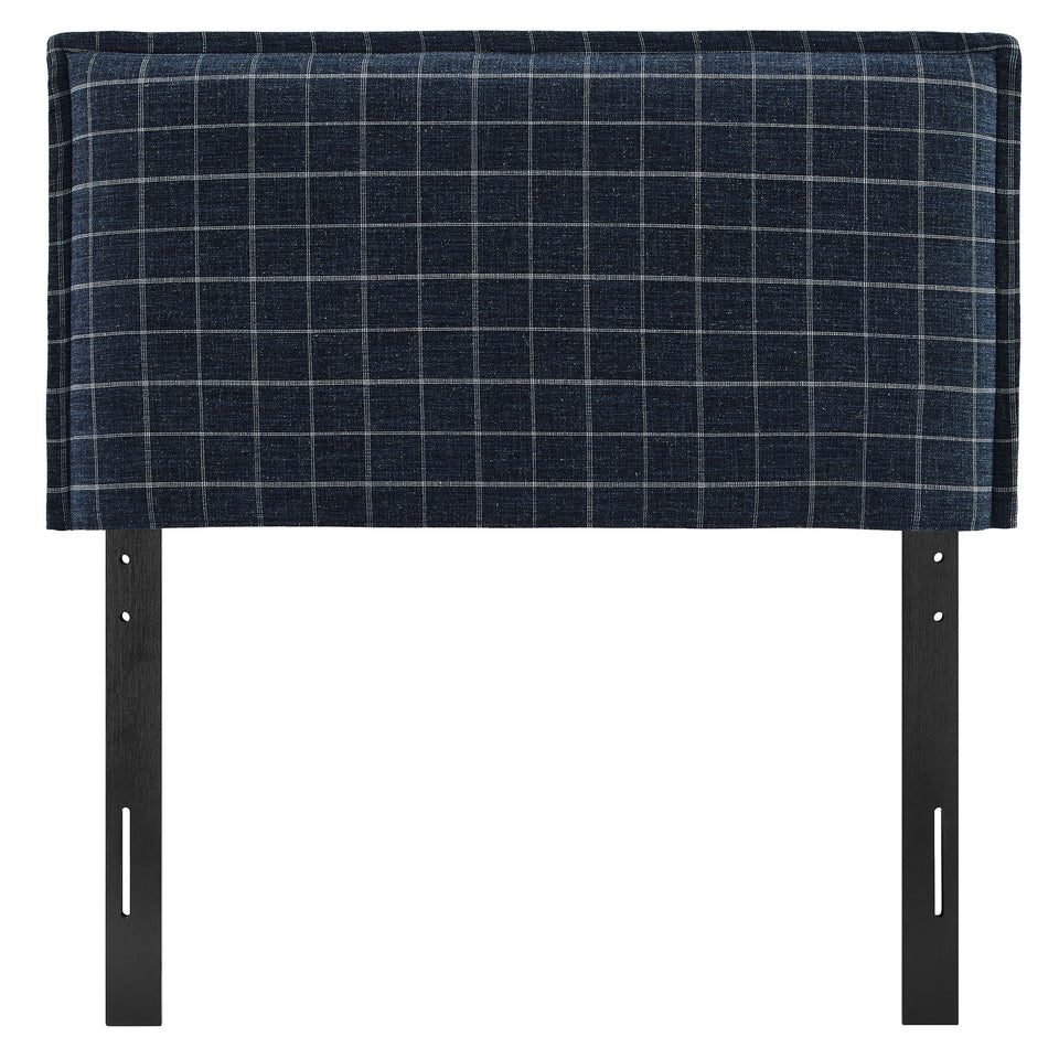 Camille Checkered Linen Blend Twin Size Headboard by Modway