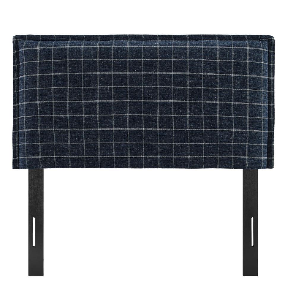 Camille Checkered Linen Blend Twin Size Headboard by Modway