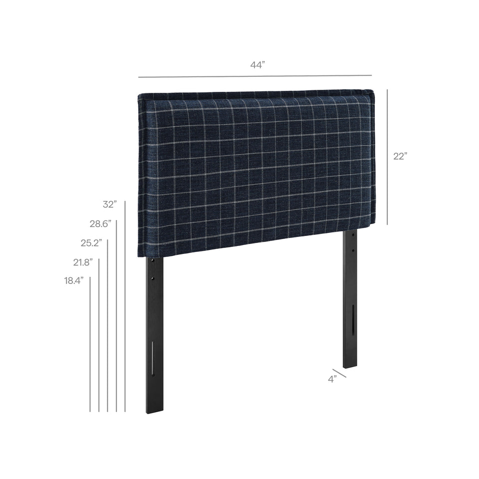 Camille Checkered Linen Blend Twin Size Headboard by Modway