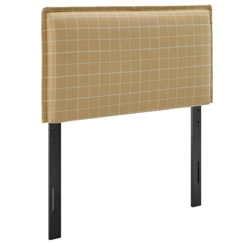 Camille Checkered Linen Blend Twin Size Headboard by Modway