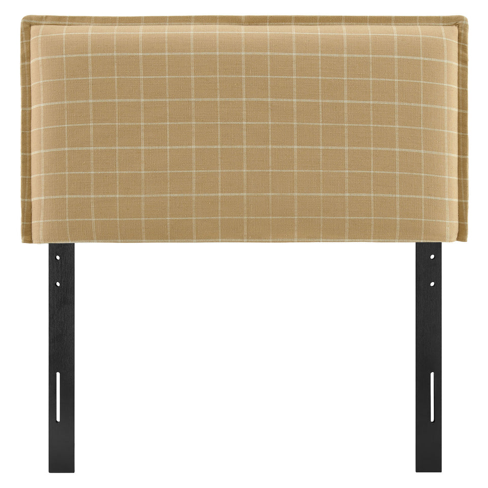 Camille Checkered Linen Blend Twin Size Headboard by Modway