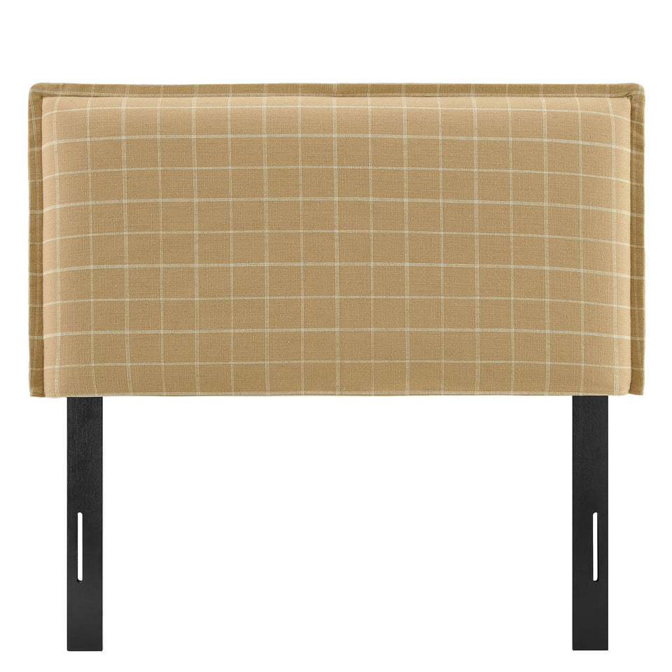 Camille Checkered Linen Blend Twin Size Headboard by Modway