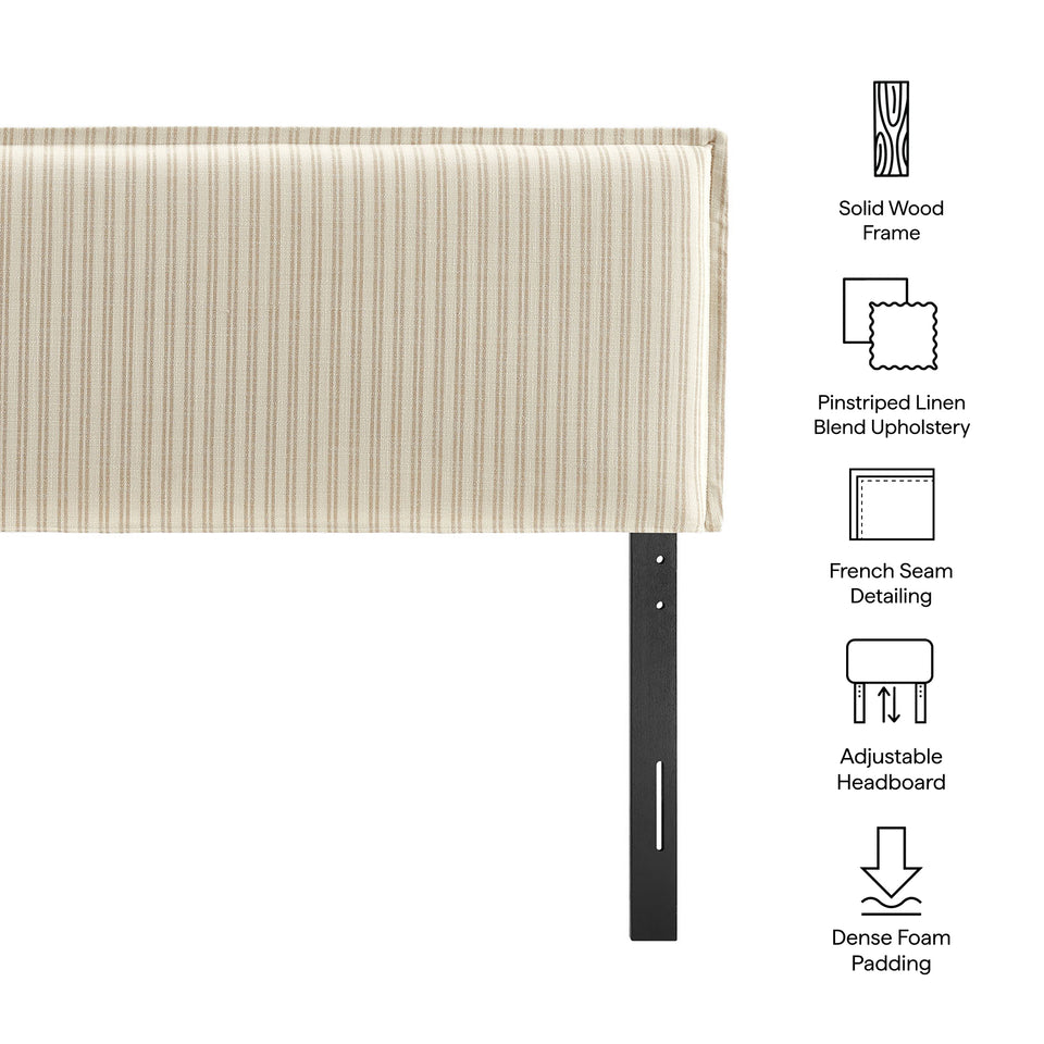 Camille Striped Linen Blend Full Size Headboard by Modway