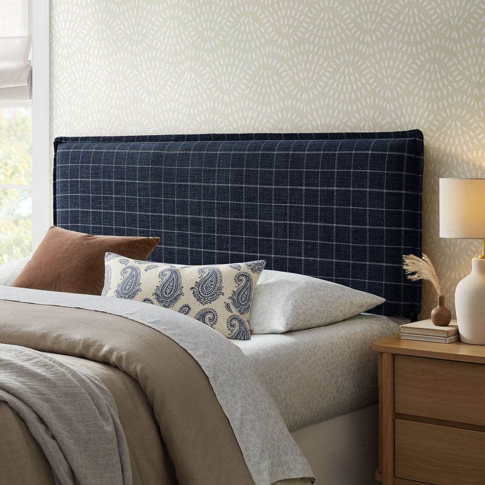 Camille Checkered Linen Blend Full Size Headboard by Modway