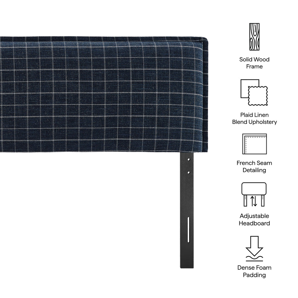 Camille Checkered Linen Blend Full Size Headboard by Modway