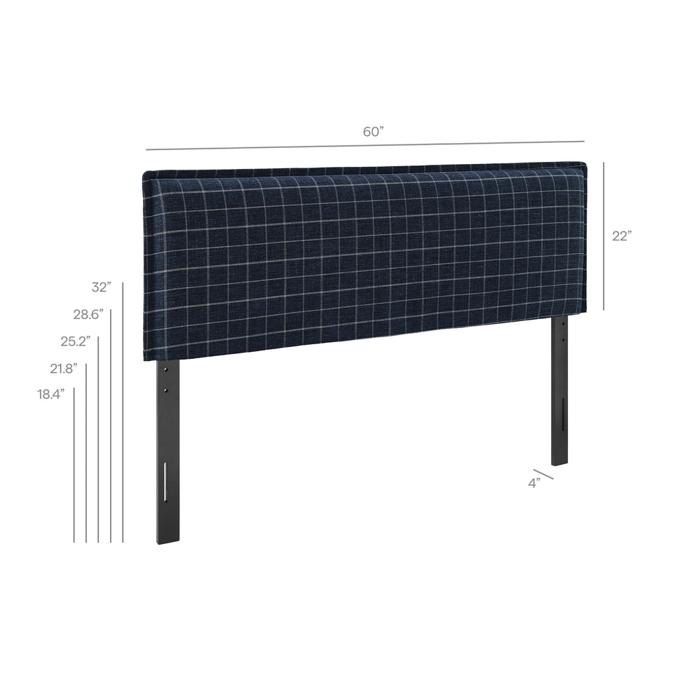 Camille Checkered Linen Blend Full Size Headboard by Modway