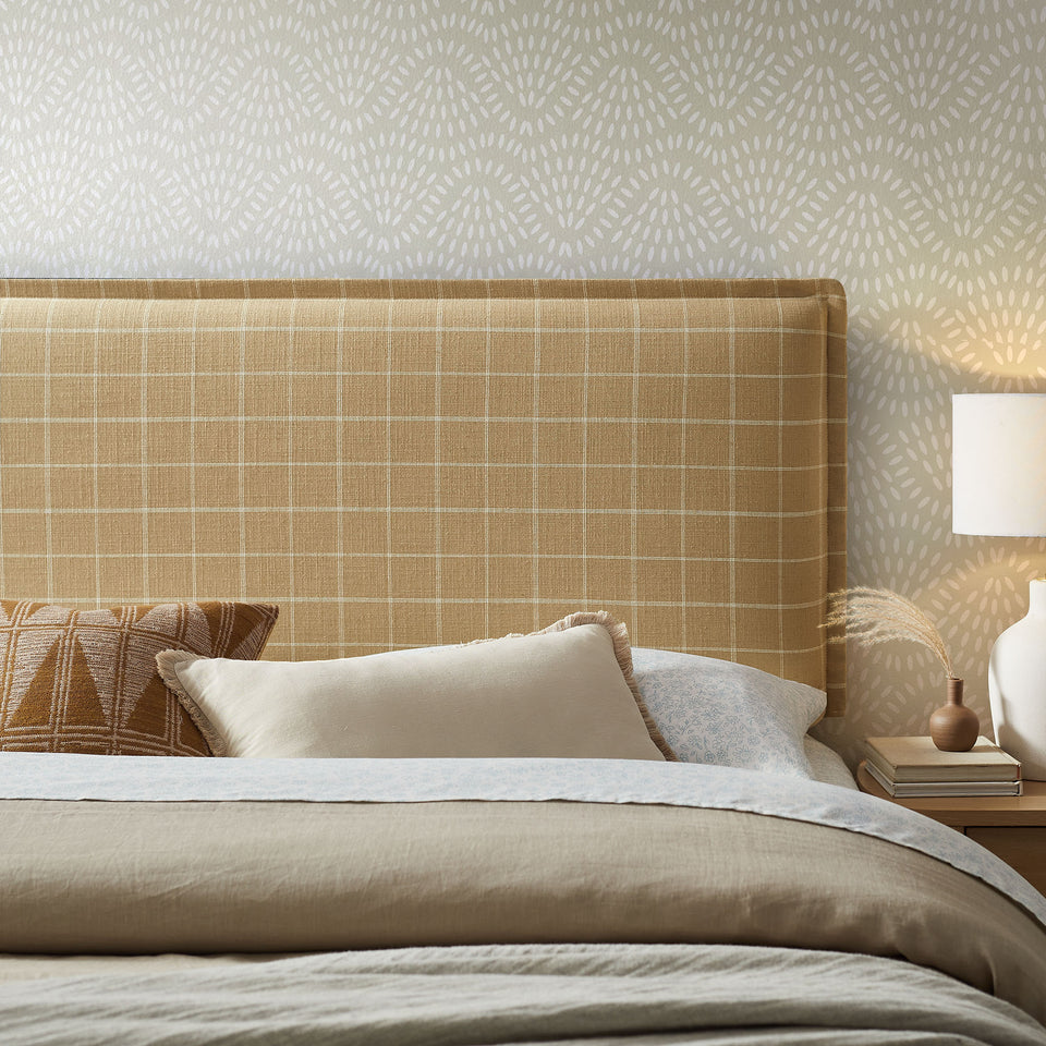 Camille Checkered Linen Blend Full Size Headboard by Modway