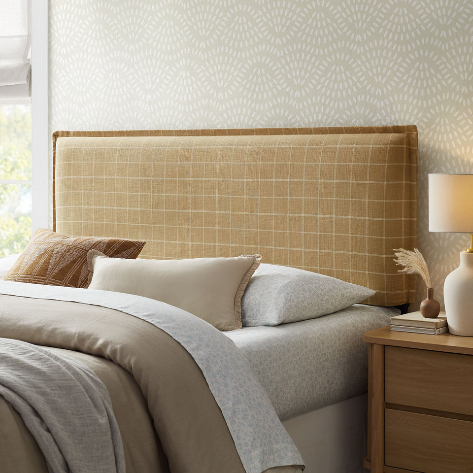 Camille Checkered Linen Blend Full Size Headboard by Modway