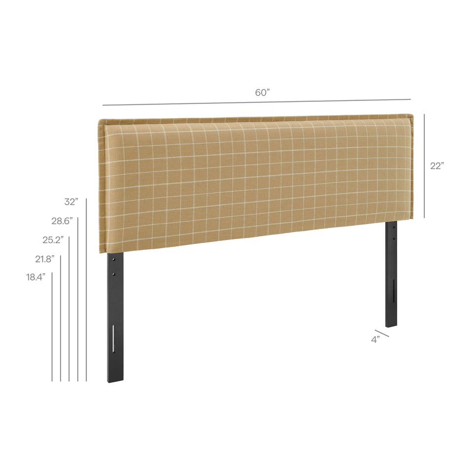 Camille Checkered Linen Blend Full Size Headboard by Modway