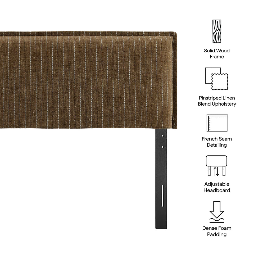 Camille Striped Linen Blend Queen Size Headboard by Modway