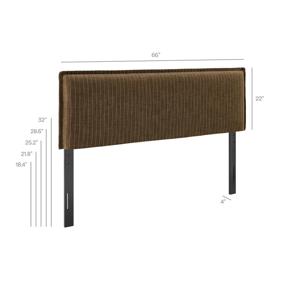 Camille Striped Linen Blend Queen Size Headboard by Modway