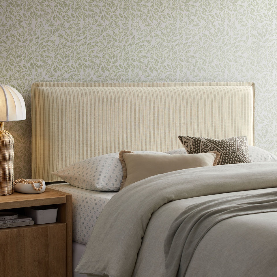 Camille Striped Linen Blend Queen Size Headboard by Modway
