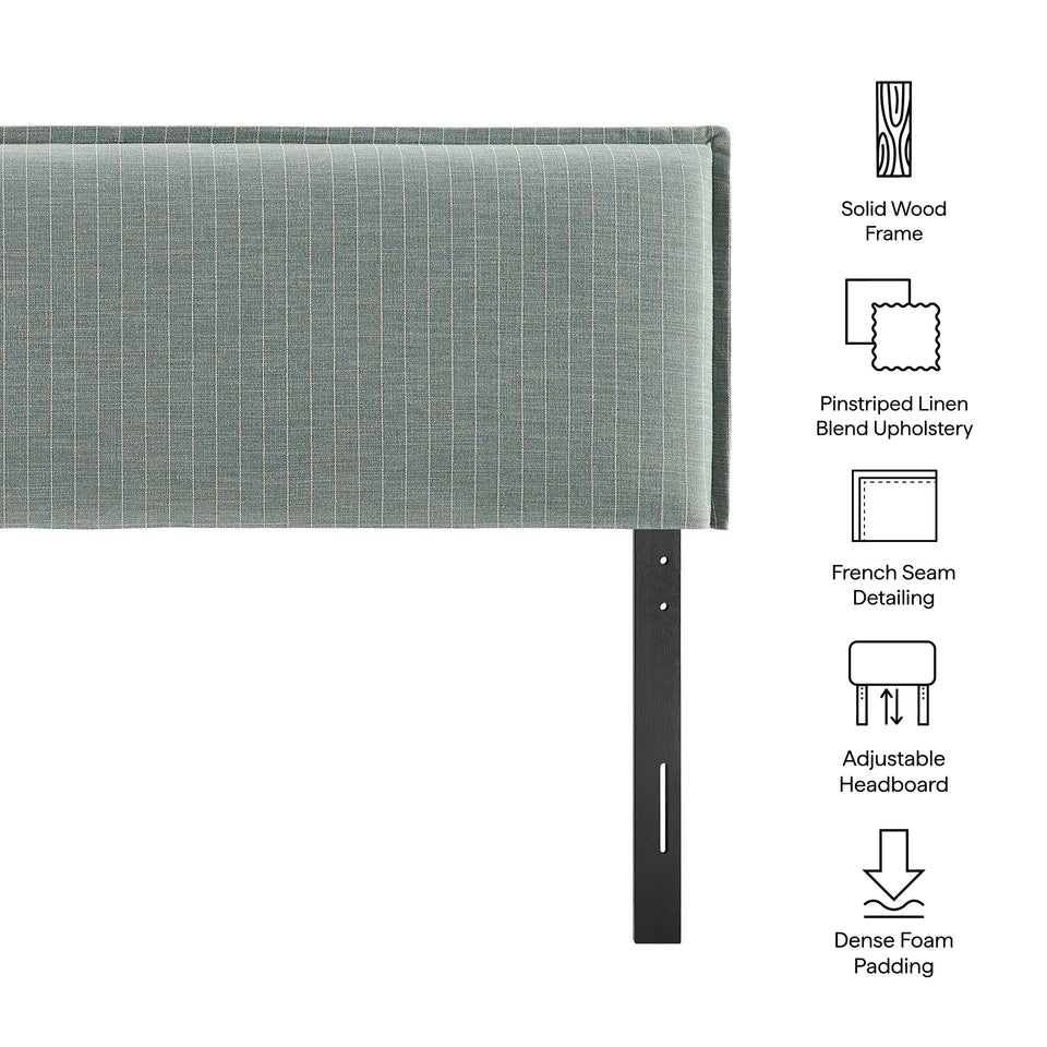 Camille Striped Linen Blend Queen Size Headboard by Modway