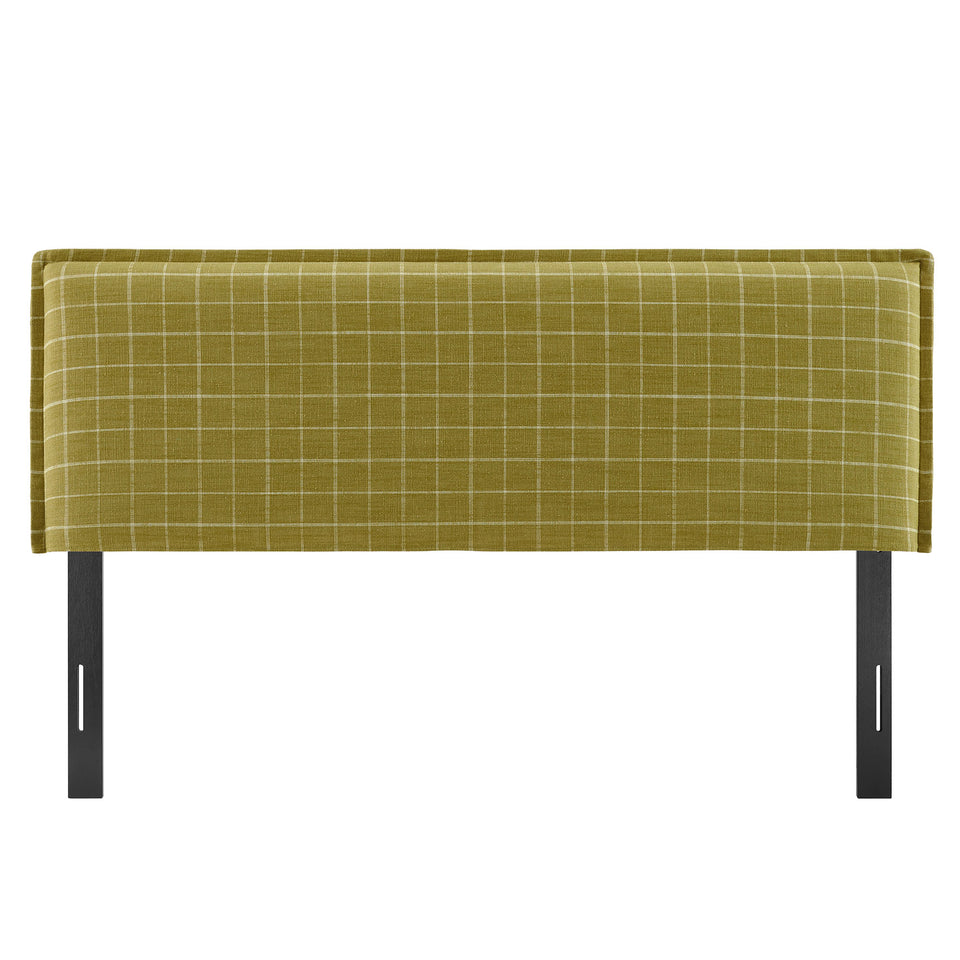 Camille Checkered Linen Blend Queen Size Headboard by Modway
