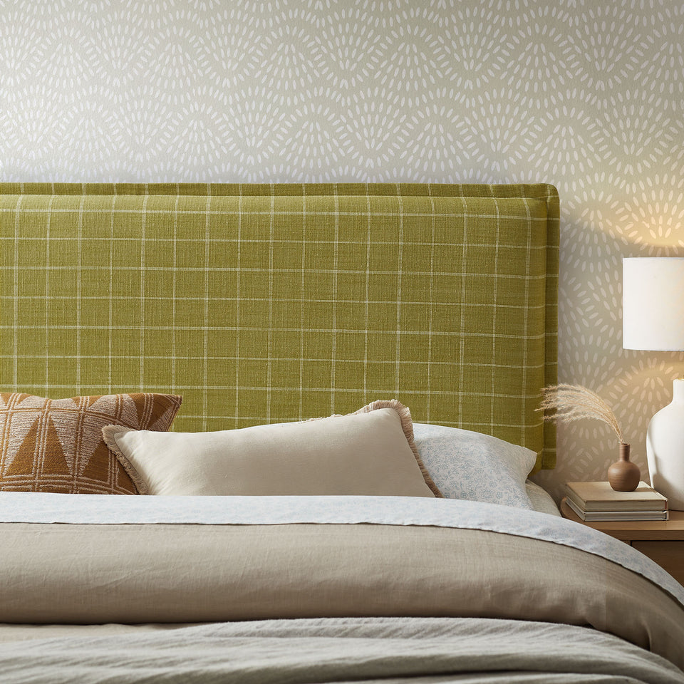Camille Checkered Linen Blend Queen Size Headboard by Modway