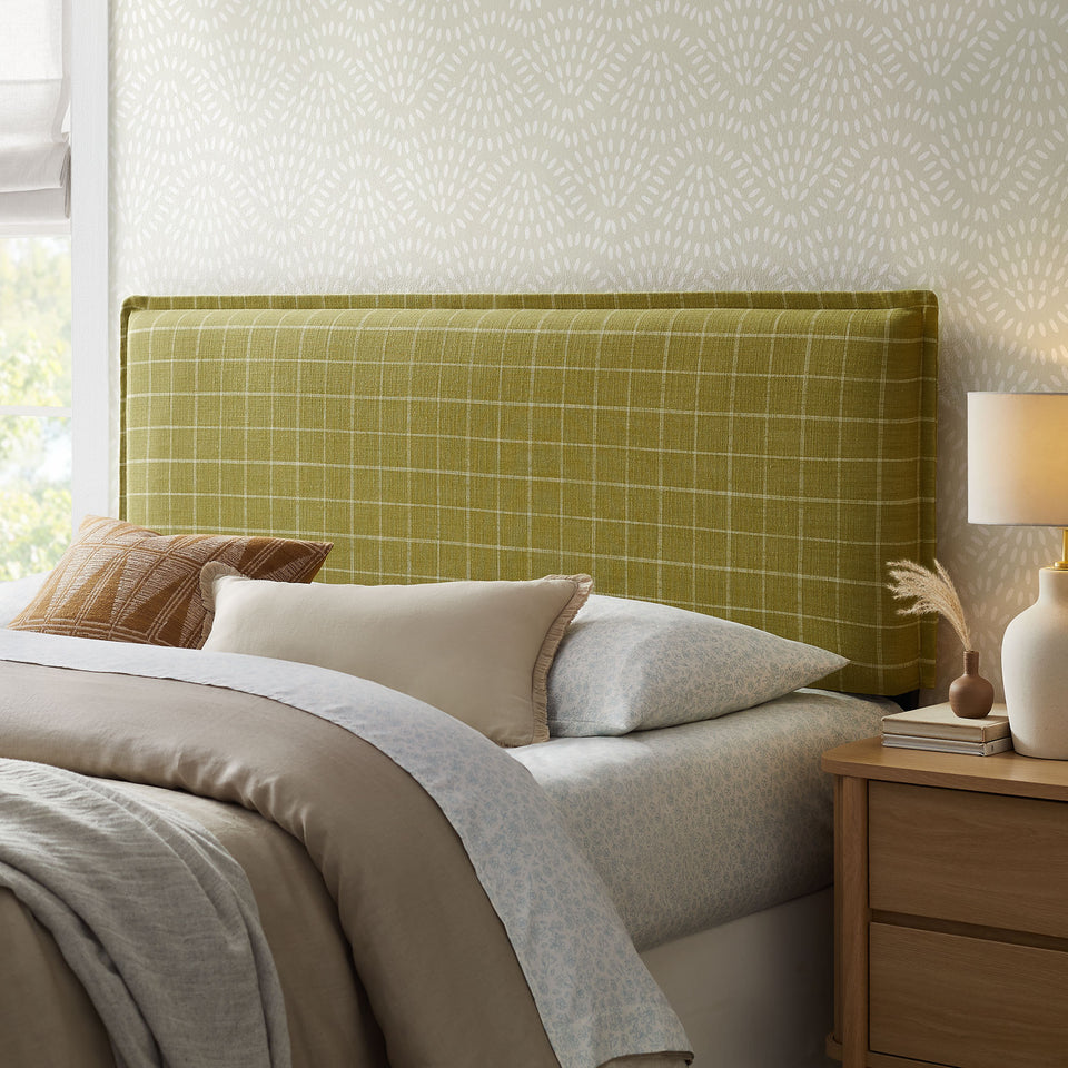 Camille Checkered Linen Blend Queen Size Headboard by Modway
