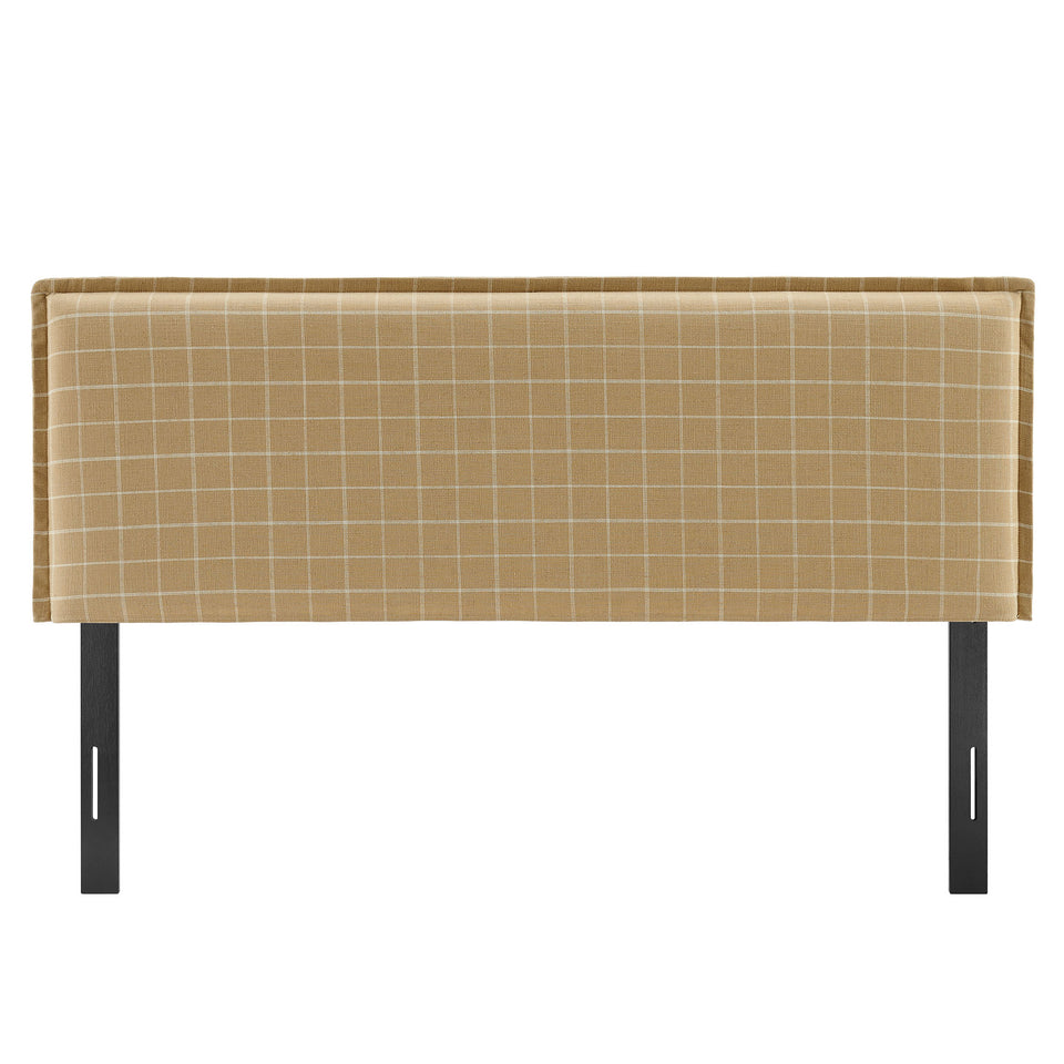 Camille Checkered Linen Blend Queen Size Headboard by Modway