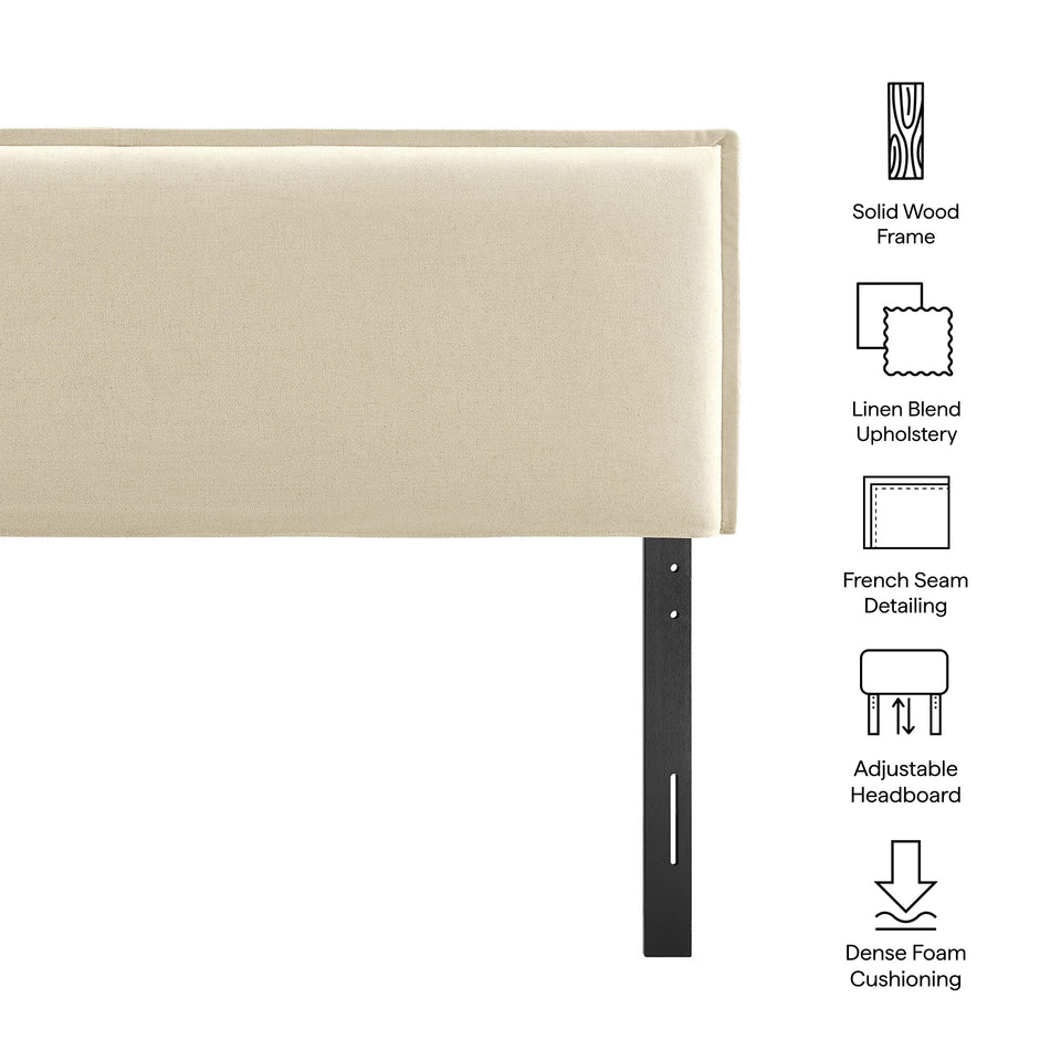 Camille Upholstered Linen Blend King Size Headboard by Modway