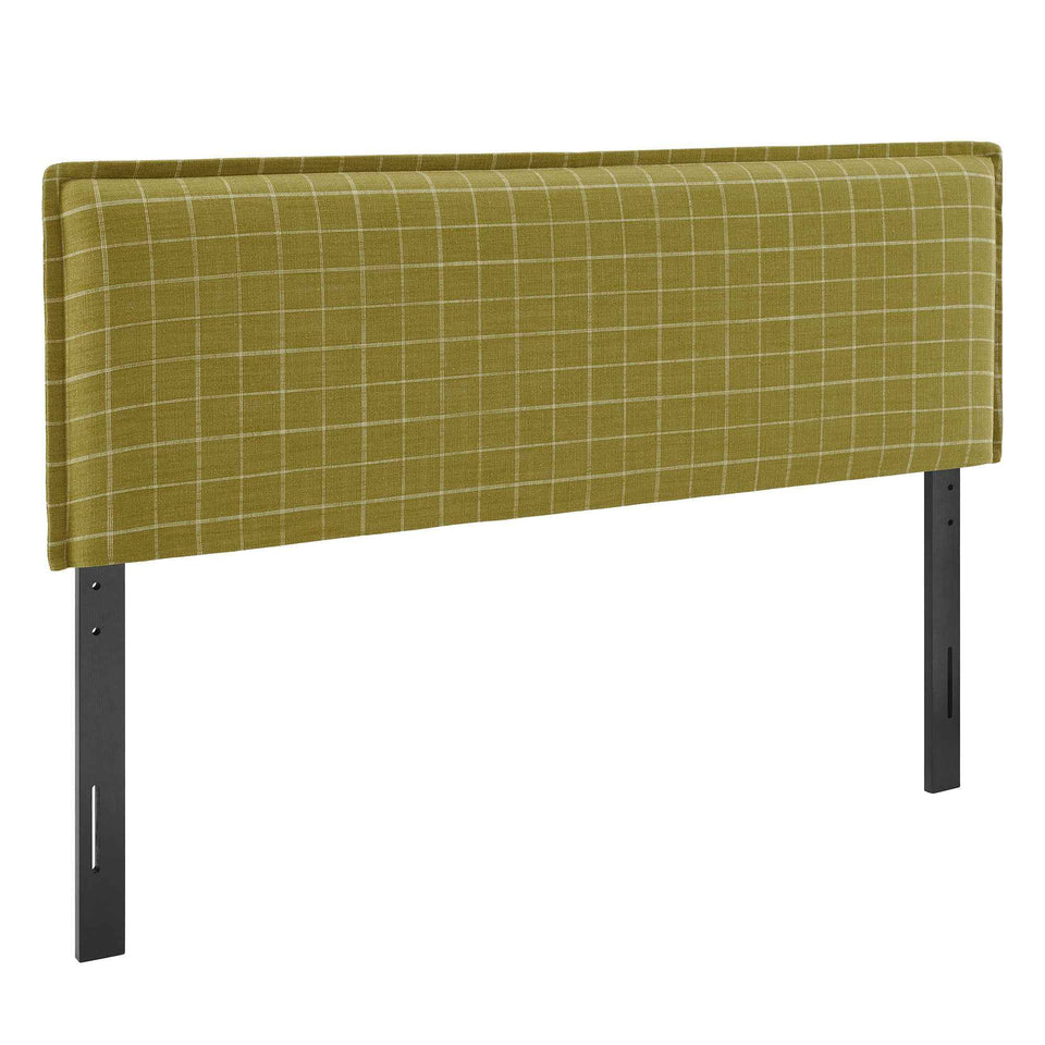 Camille Checkered Linen Blend King Size Headboard by Modway