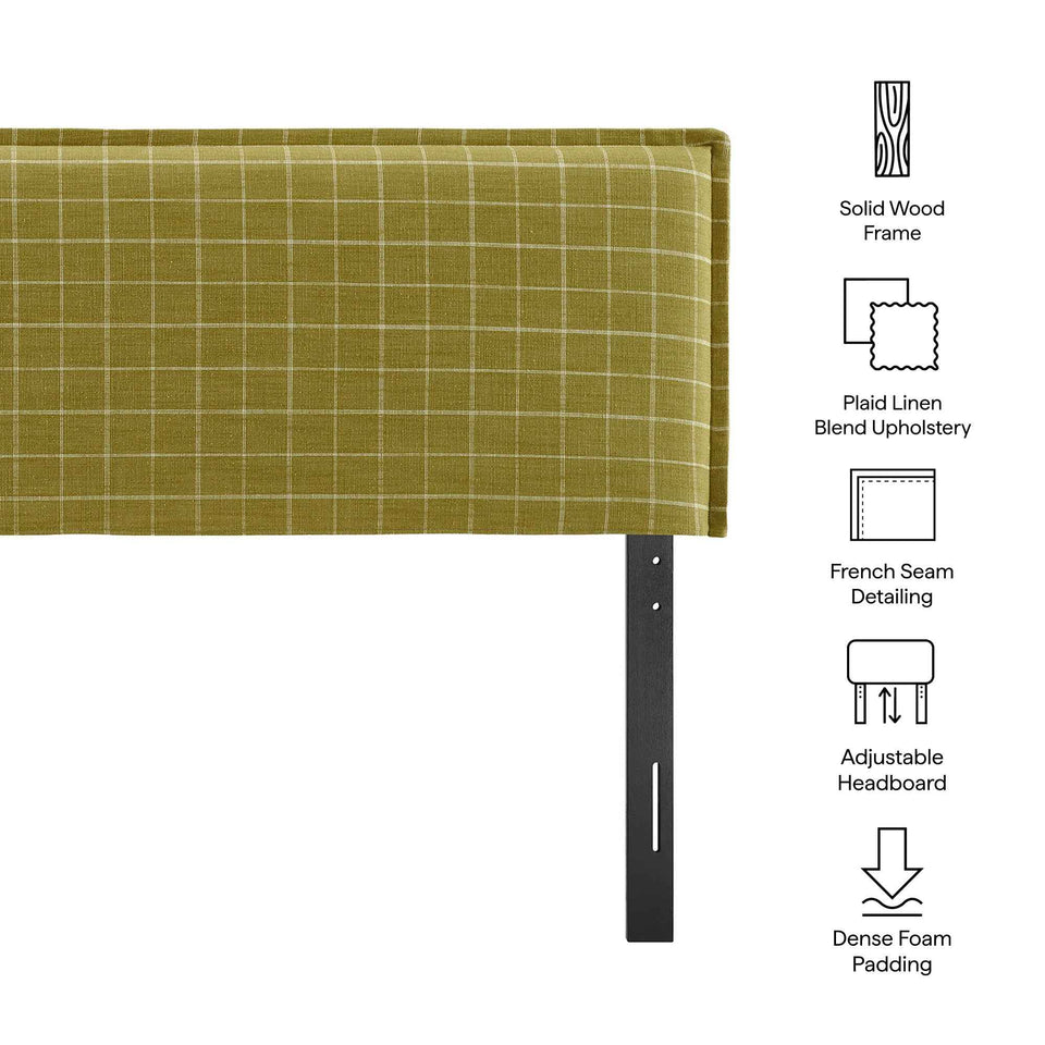 Camille Checkered Linen Blend King Size Headboard by Modway