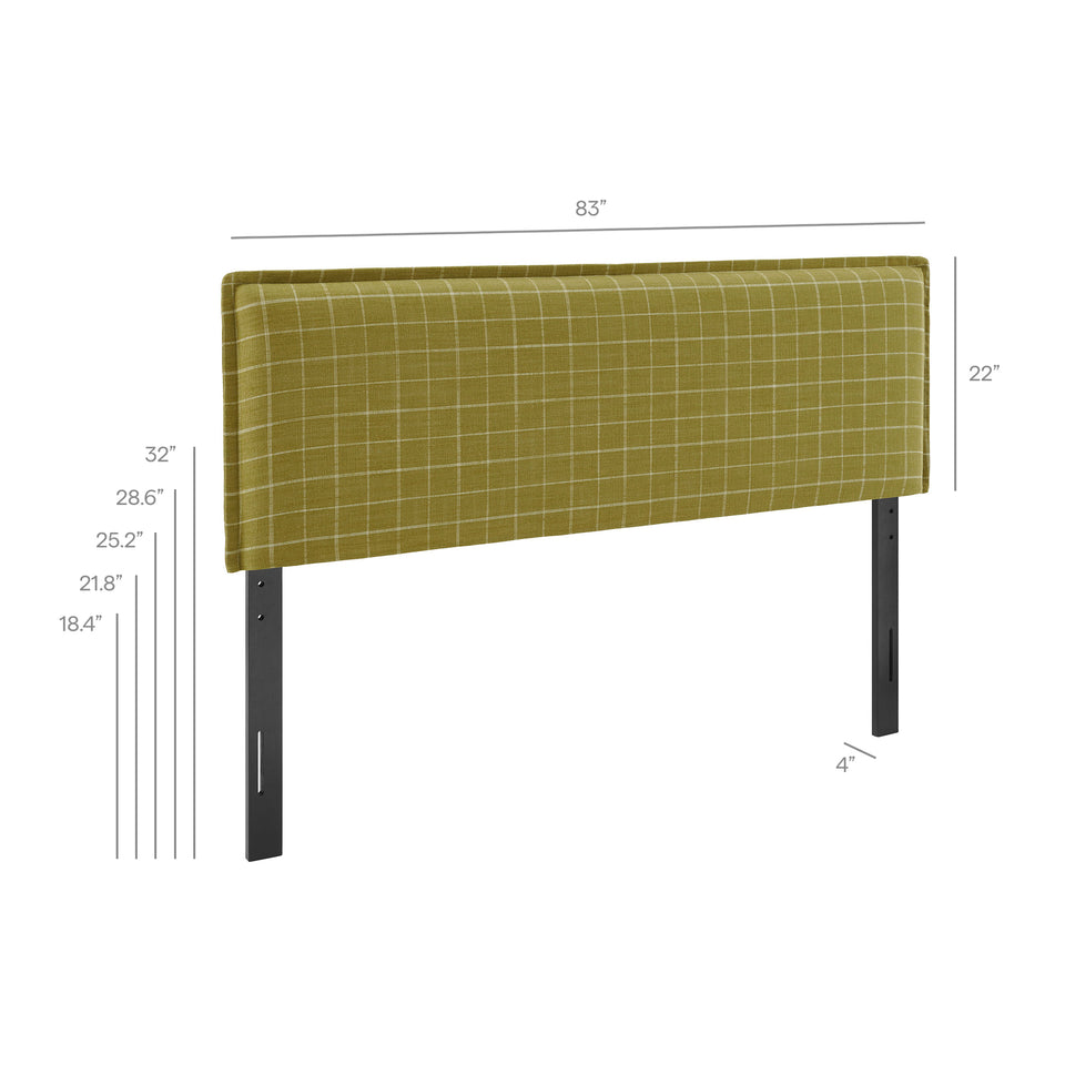Camille Checkered Linen Blend King Size Headboard by Modway