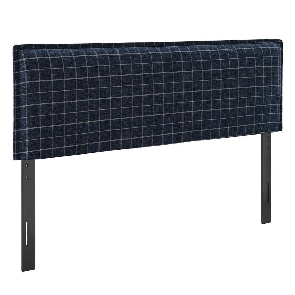 Camille Checkered Linen Blend King Size Headboard by Modway