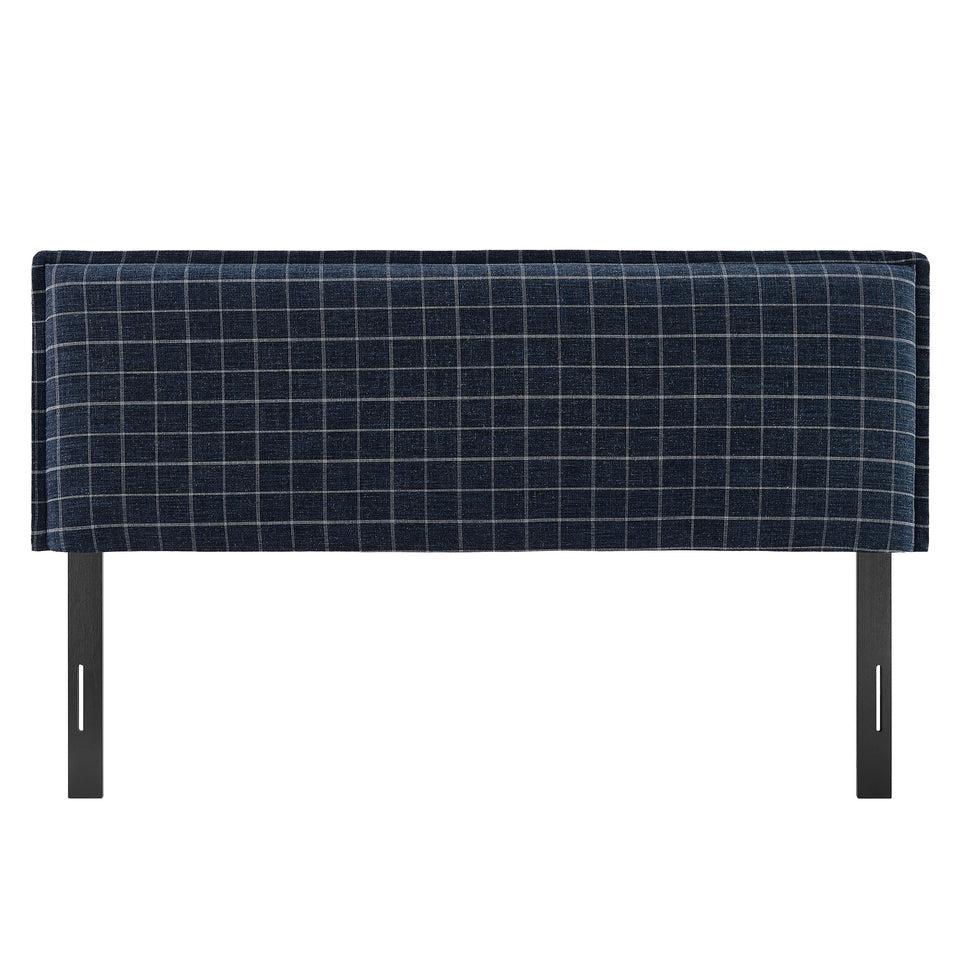Camille Checkered Linen Blend King Size Headboard by Modway
