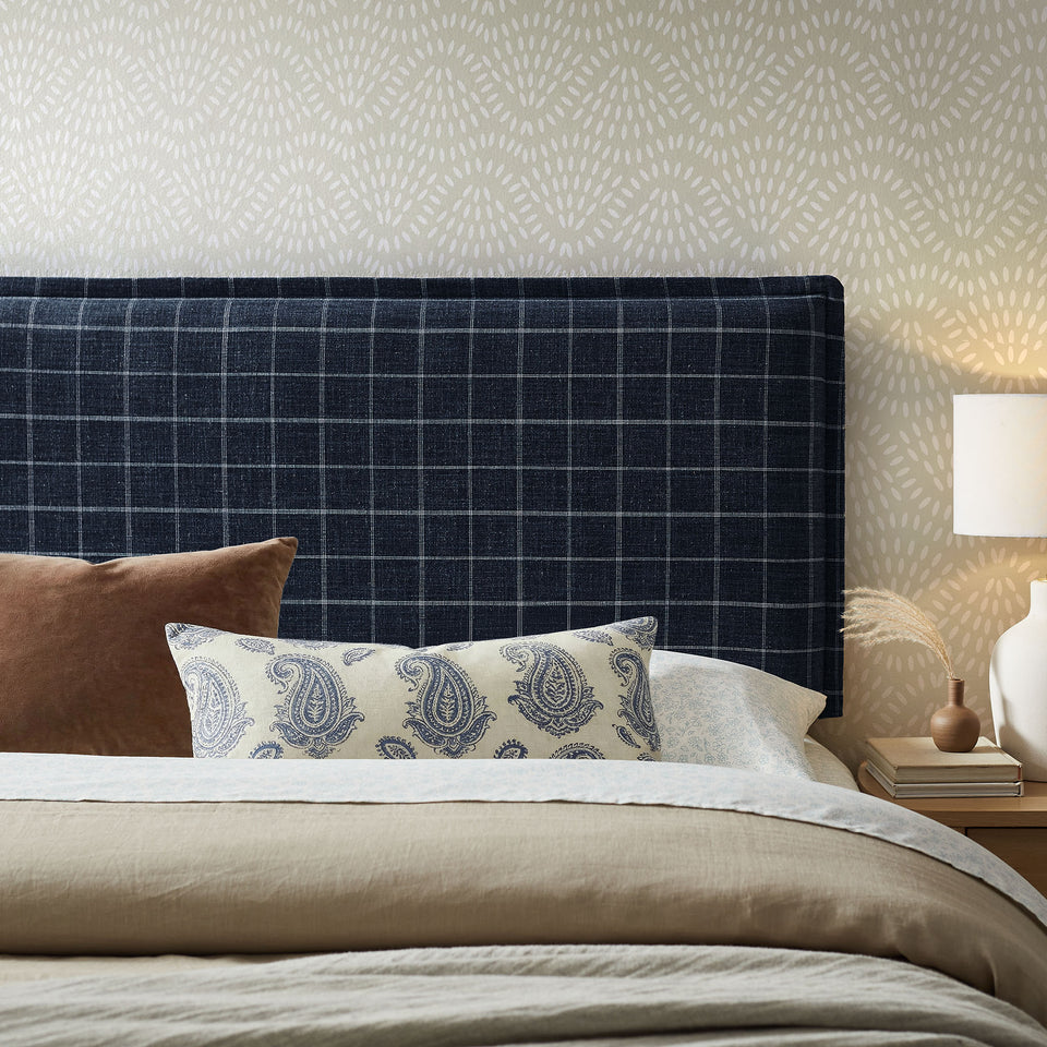 Camille Checkered Linen Blend King Size Headboard by Modway