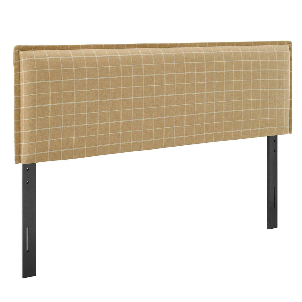 Camille Checkered Linen Blend King Size Headboard by Modway