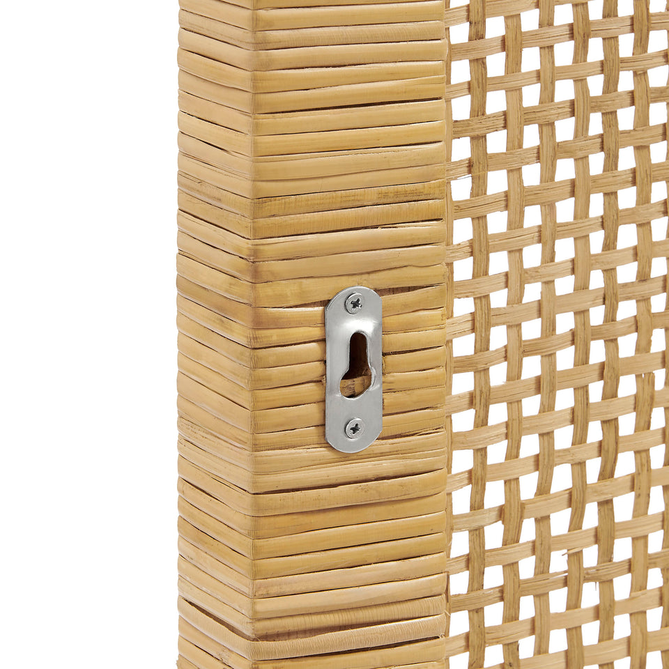 Sandy Wall Mounted Wood and Rattan Queen Size Headboard by Modway