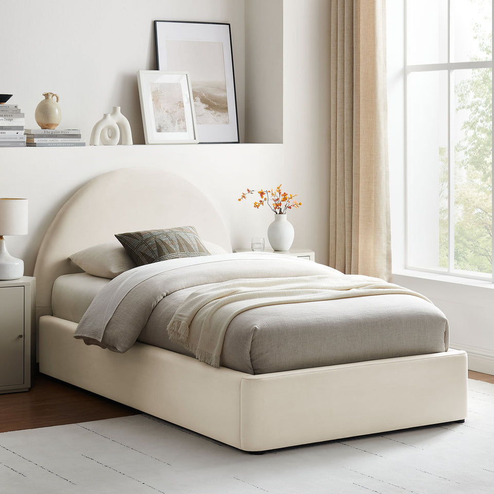 Resort Arched Performance Velvet Storage Platform Bed Frame by Modway