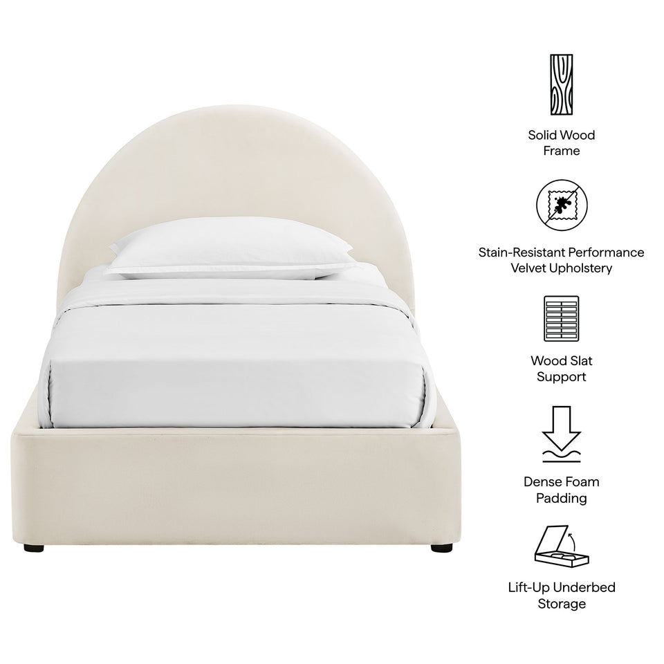 Resort Arched Performance Velvet Storage Platform Bed Frame by Modway