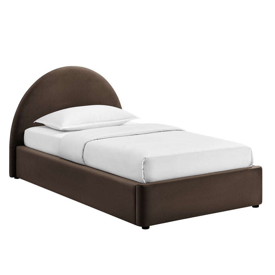 Resort Arched Performance Velvet Storage Platform Bed Frame by Modway
