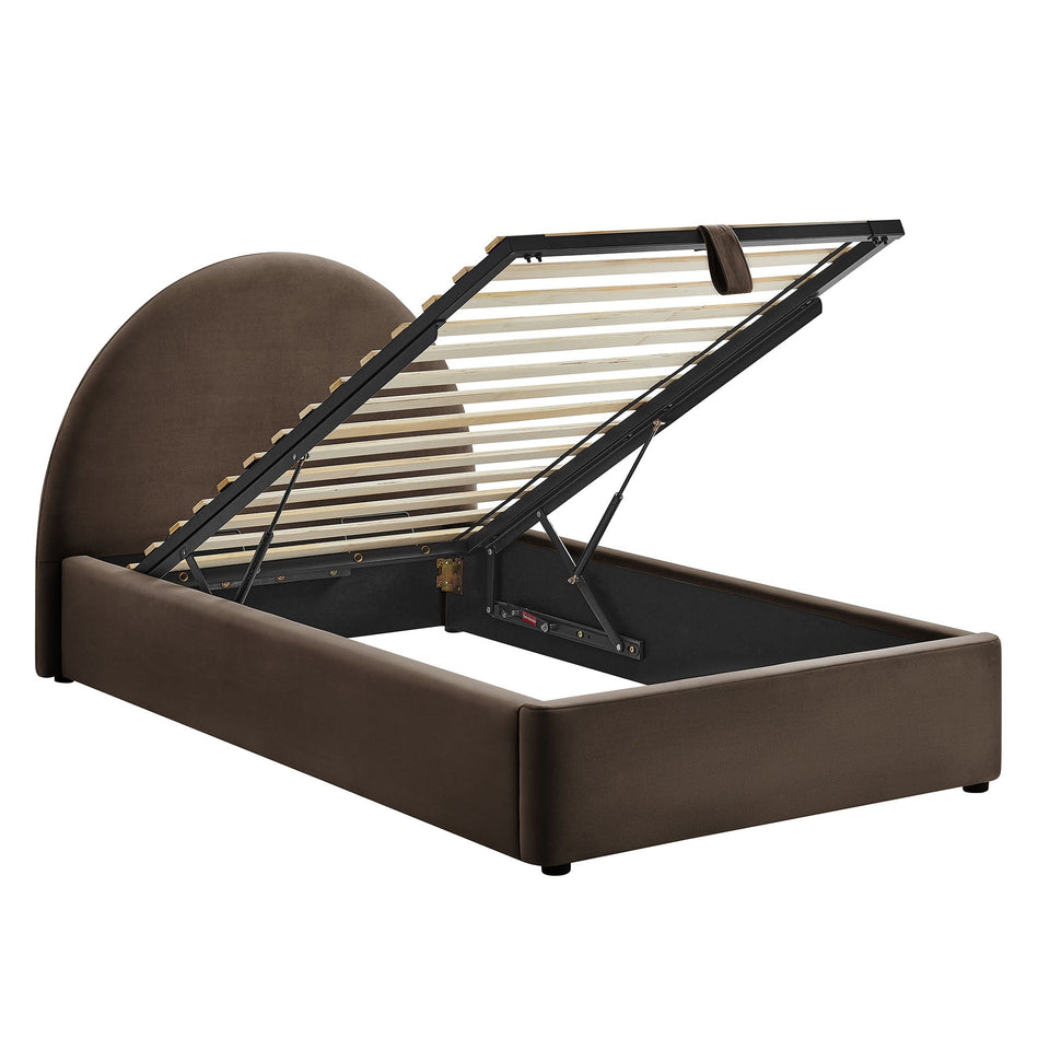 Resort Arched Performance Velvet Storage Platform Bed Frame by Modway