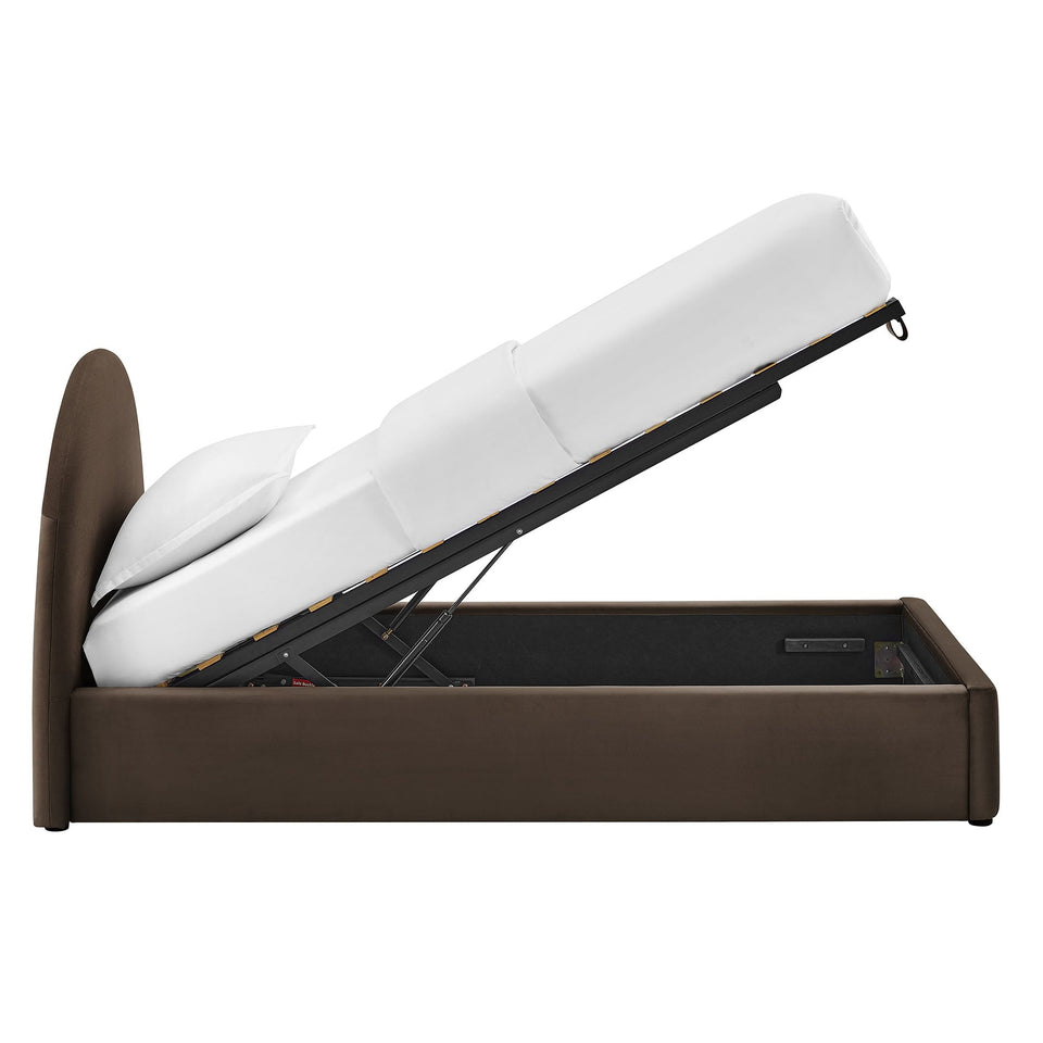 Resort Arched Performance Velvet Storage Platform Bed Frame by Modway
