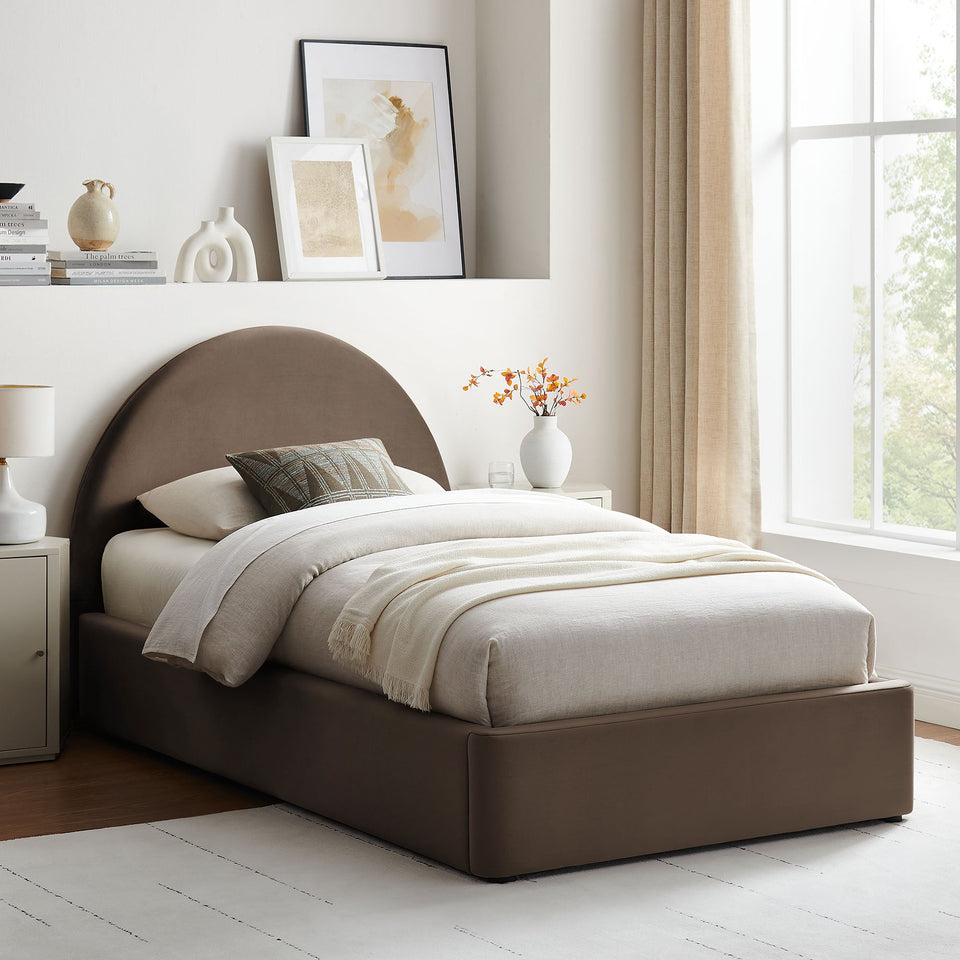Resort Arched Performance Velvet Storage Platform Bed Frame by Modway