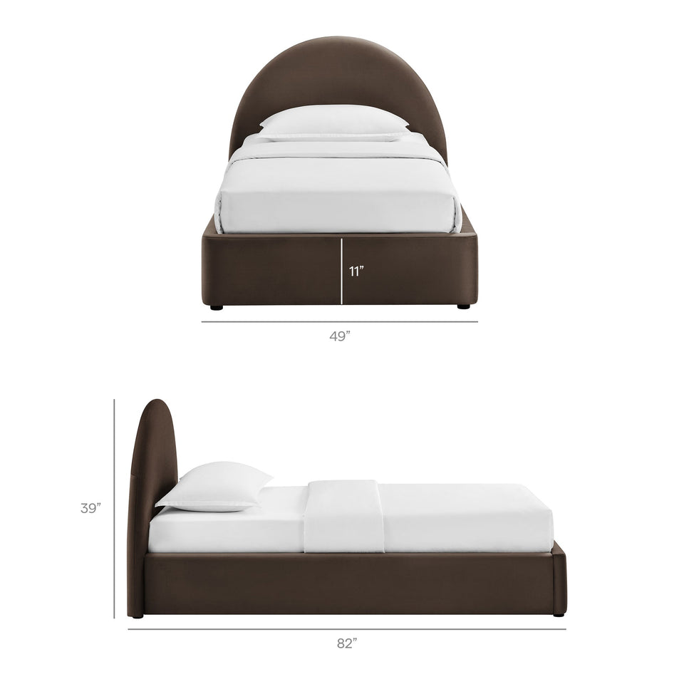 Resort Arched Performance Velvet Storage Platform Bed Frame by Modway