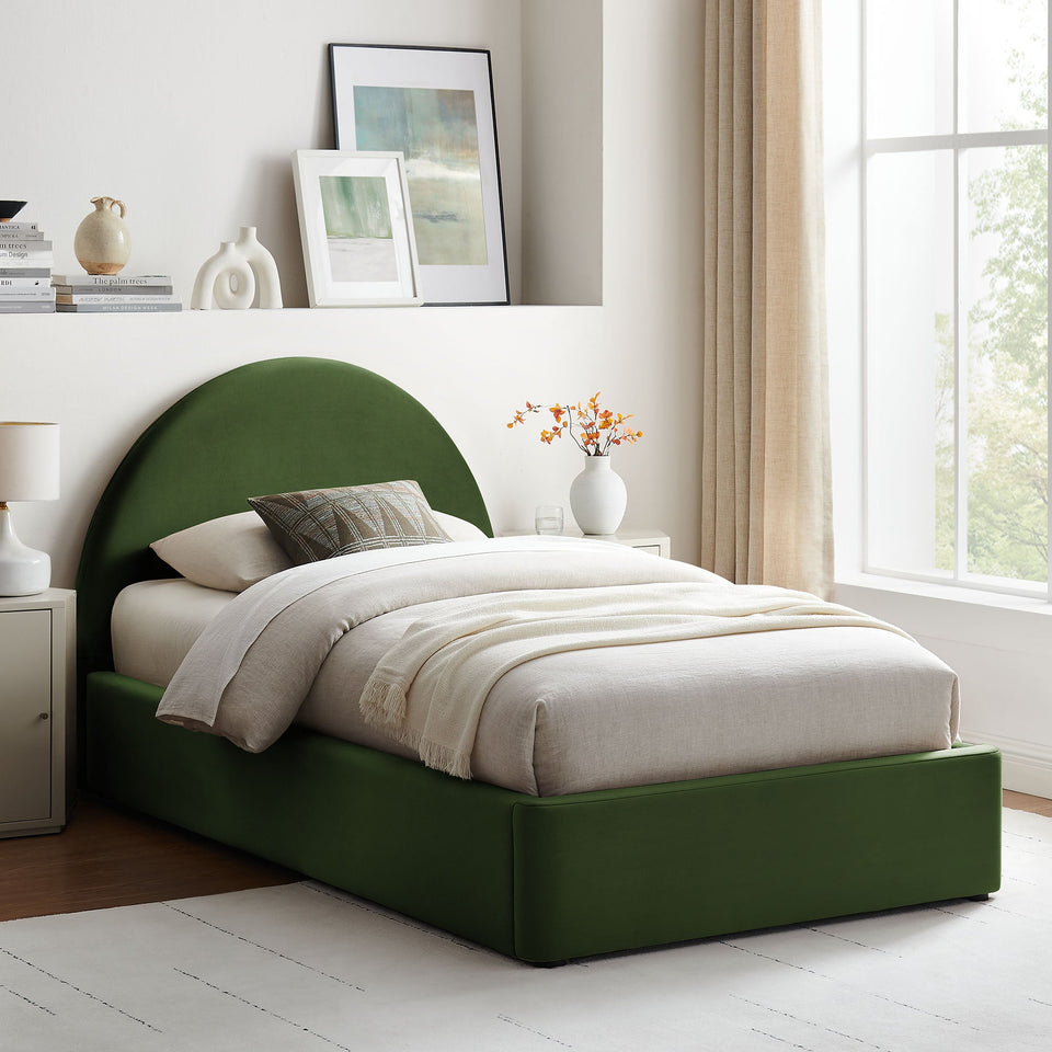 Resort Arched Performance Velvet Storage Platform Bed Frame by Modway