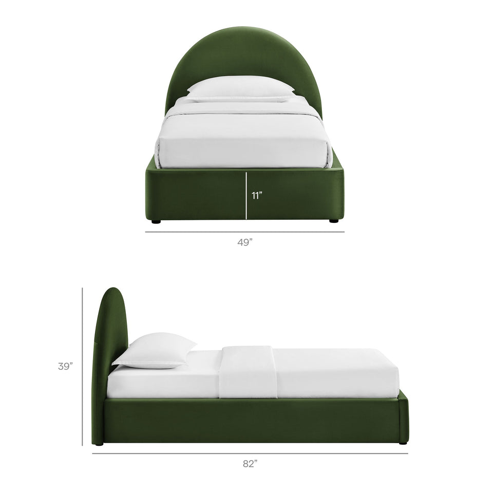 Resort Arched Performance Velvet Storage Platform Bed Frame by Modway