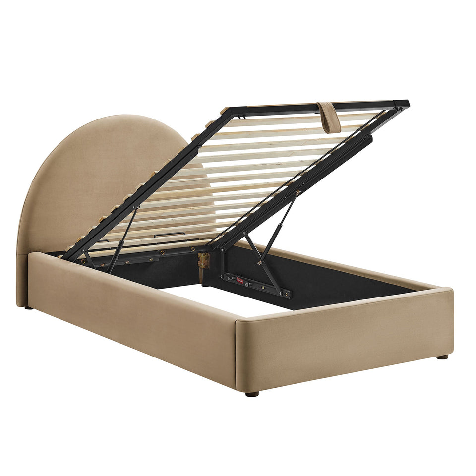 Resort Arched Performance Velvet Storage Platform Bed Frame by Modway
