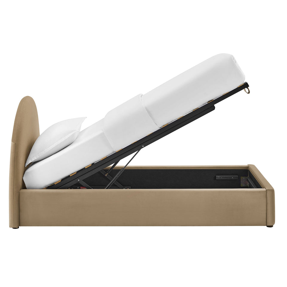 Resort Arched Performance Velvet Storage Platform Bed Frame by Modway