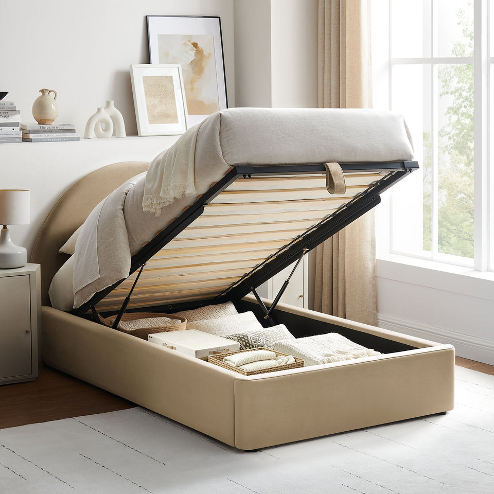 Resort Arched Performance Velvet Storage Platform Bed Frame by Modway