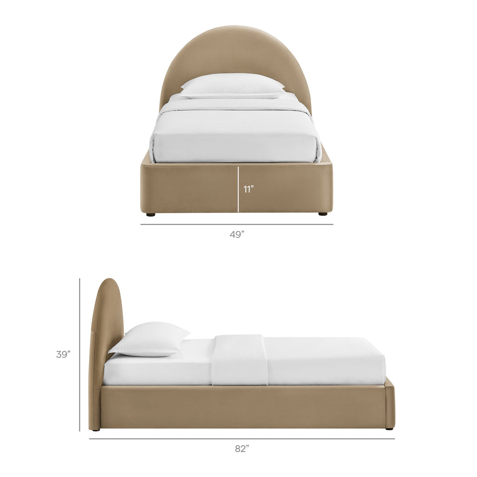 Resort Arched Performance Velvet Storage Platform Bed Frame by Modway