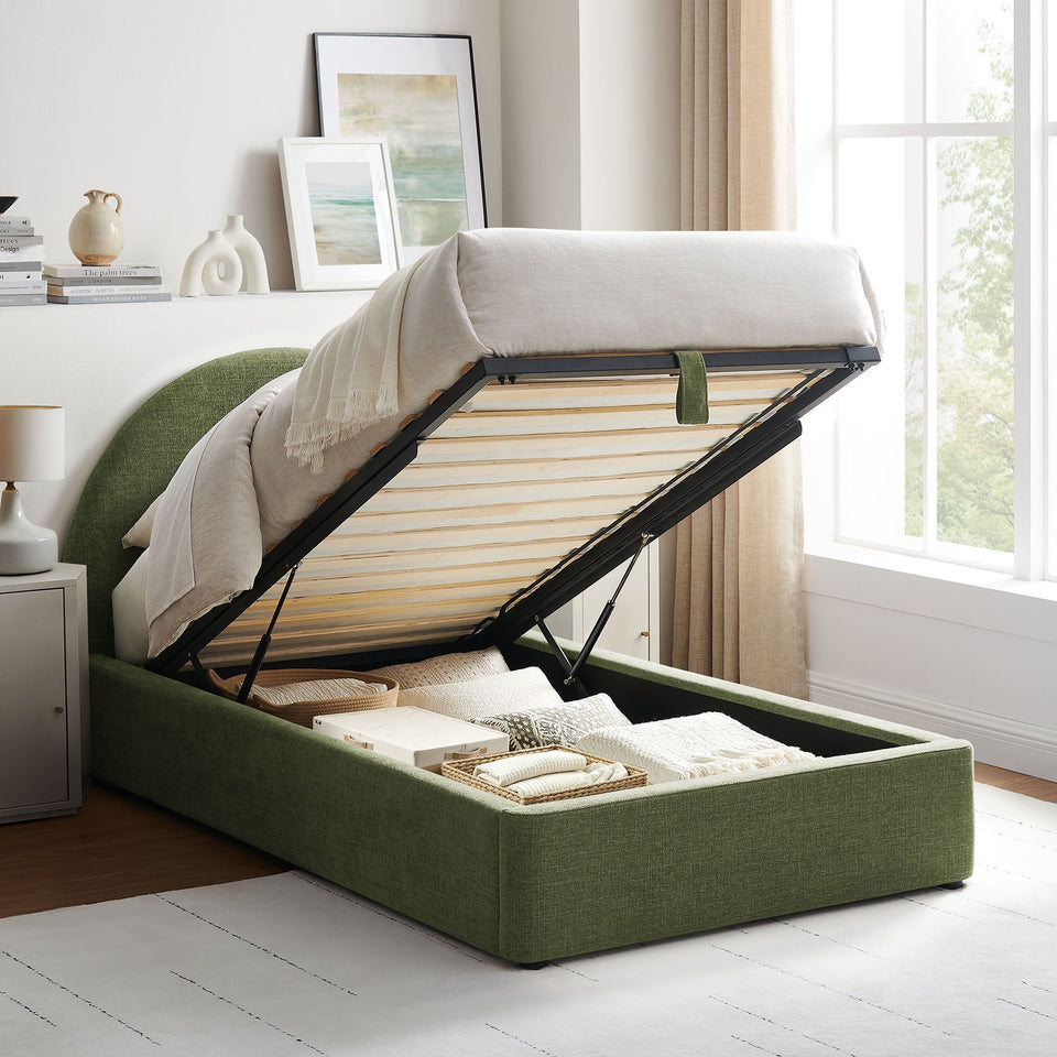 Resort Upholstered Fabric Storage Platform Bed Frame by Modway